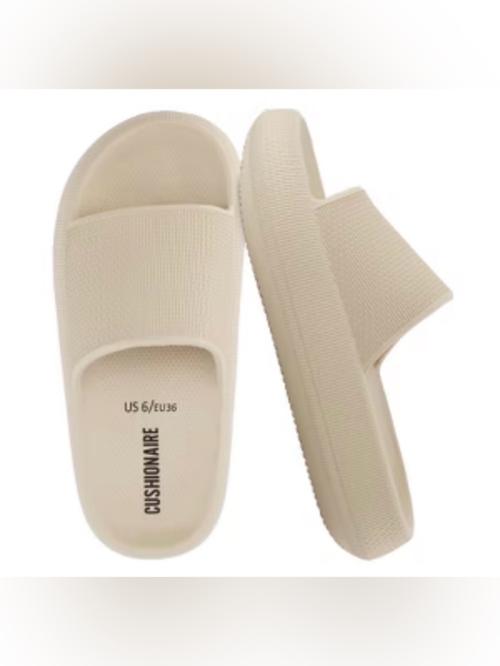 Cushionaire Women's Cream comfortable minimalist slip on Sandals